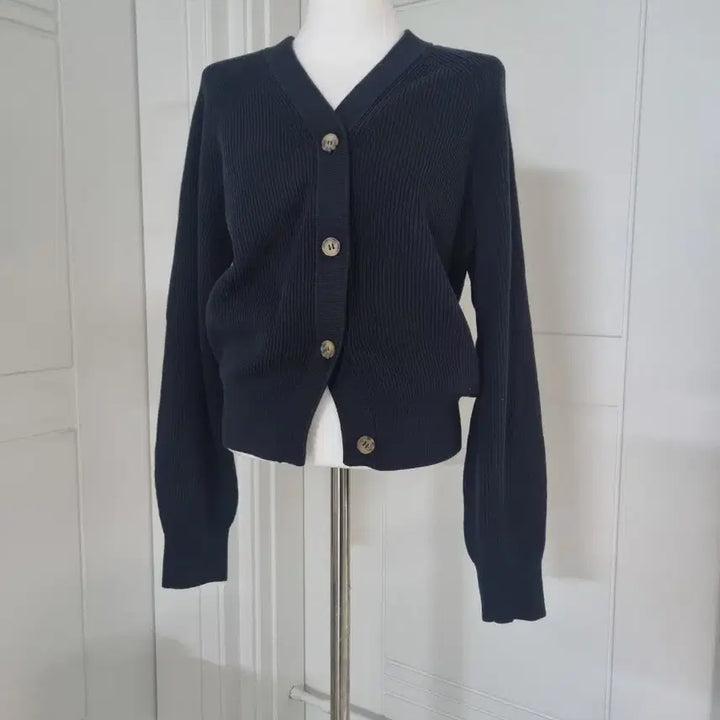 [BUNJANG] COS Organic Cotton Ribbed V-Neck Cardigan / (스테디셀러) 코스 COS 오가닉 코튼 리브드 가디건 S