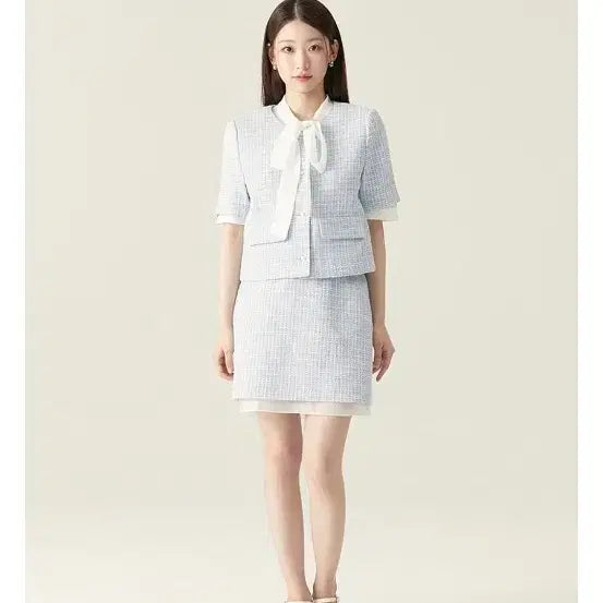 [BUNJANG] Roem Tweed Short Sleeve Jacket / 로엠 트위드 반팔 자켓
