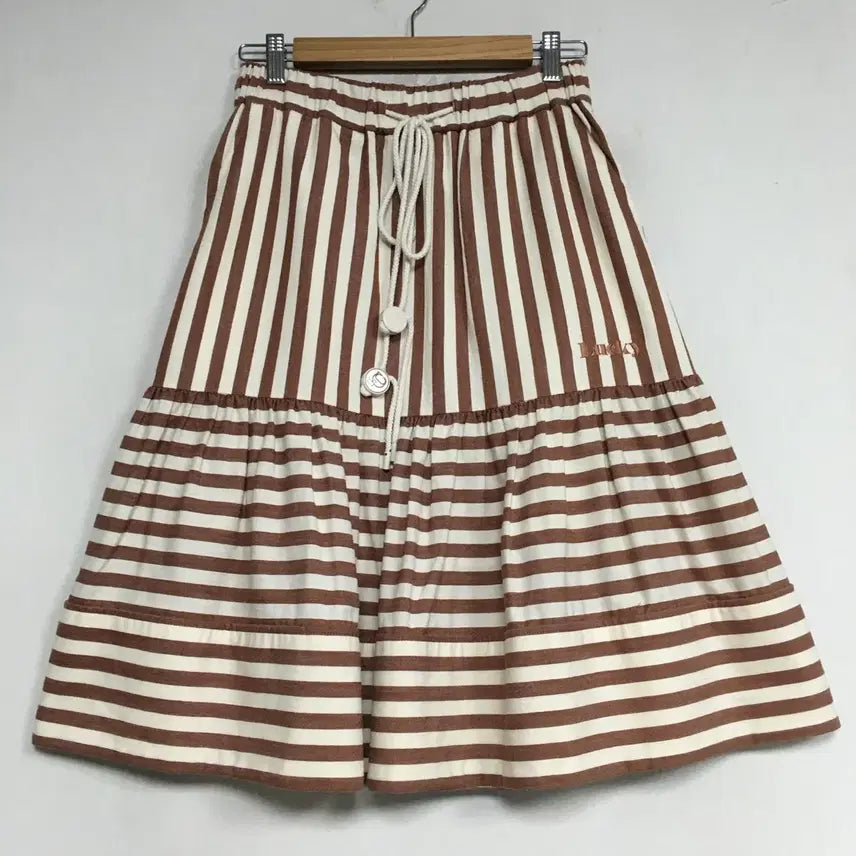 [BUNJANG] Lucky Chouette Striped Midi Skirt / 럭키슈에뜨 스트라이프 밴딩 스커트 36