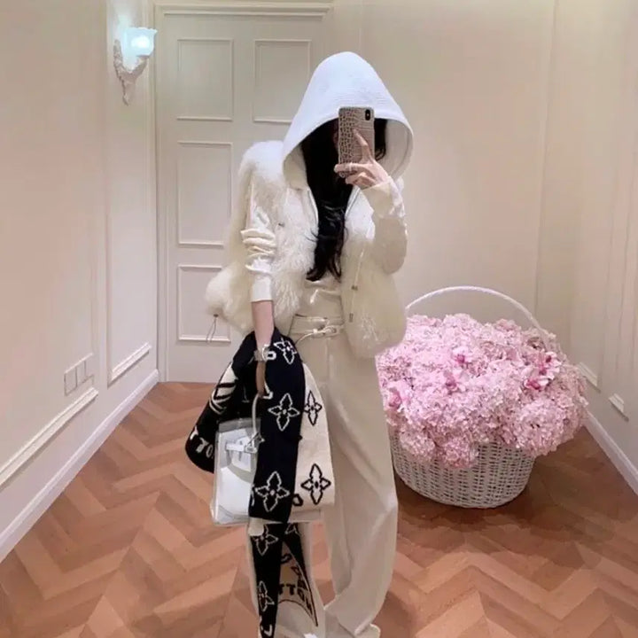 [BUNJANG] Fox Fur Hooded Vest / 폭스후드조끼