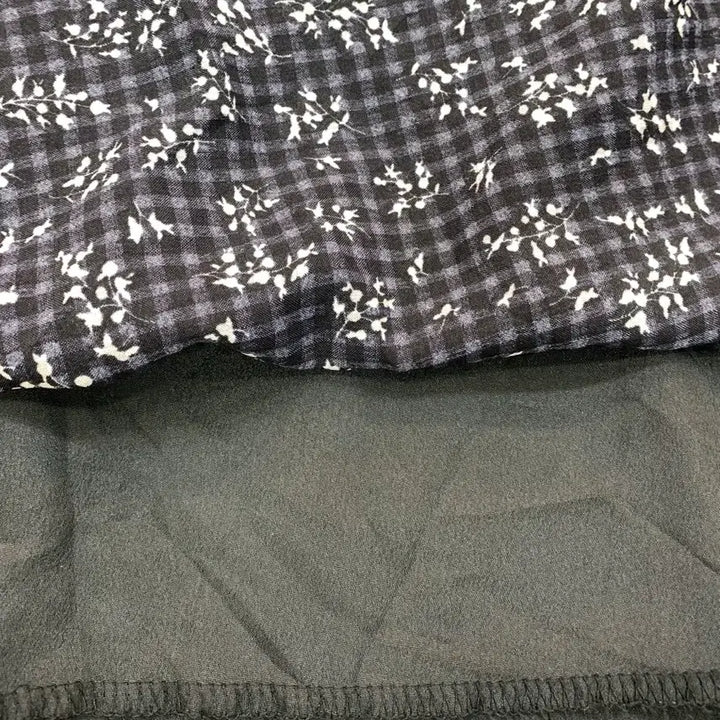 [BUNJANG] Black Floral Shirred Long Dress / 잔꽃무늬 블랙 셔링 원피스