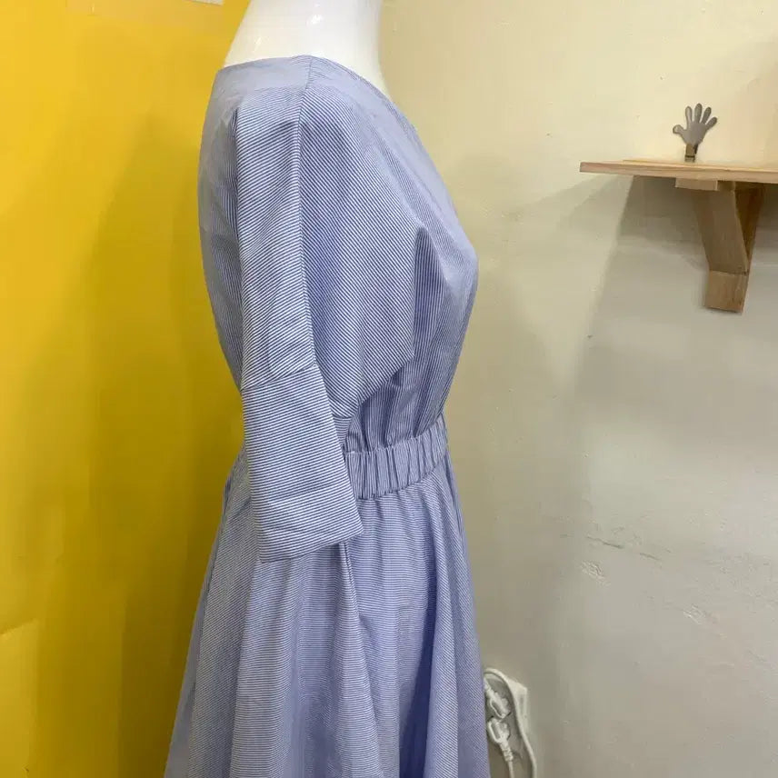 [SOLD OUT] 스트라이프 셔츠 원피스 하늘색