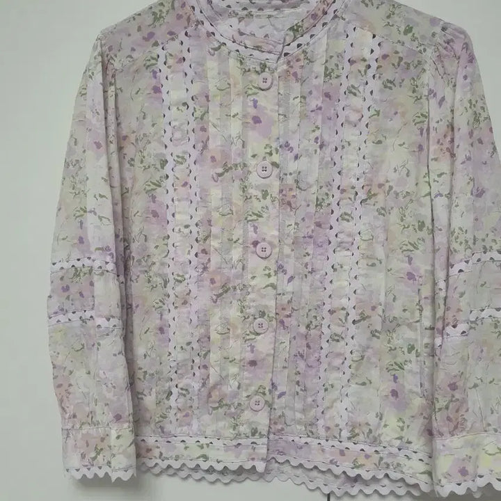[BUNJANG] Thursday Island Flower Pattern Lace Blouse Size 85S New / 써스데이아일랜드 플라워 패턴 레이스 블라우스 85S사이즈 새옷