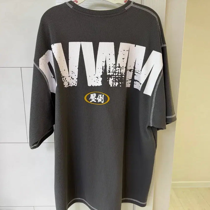 [BUNJANG] OVWM Charcoal Waffle Oversized Set (Top M, Bottom L) / 압도 와플 오버핏 차콜 OVWM 상의M 하의 L