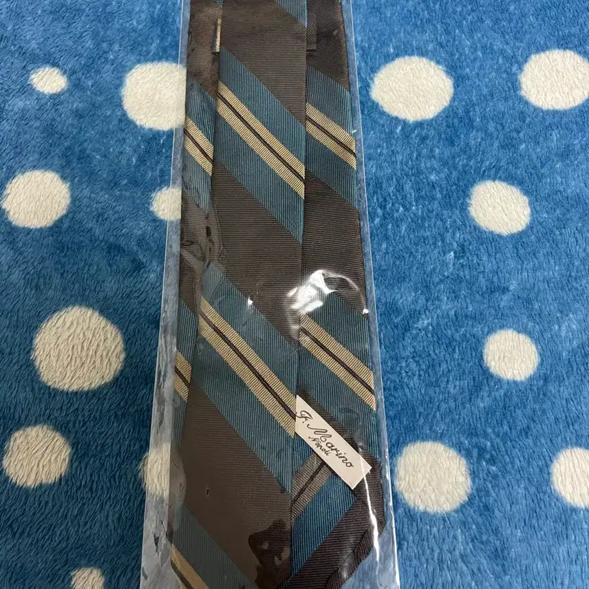 [BUNJANG] F.Marino Striped Necktie Brown Blue / F.마리노 넥타이 브라운 블루