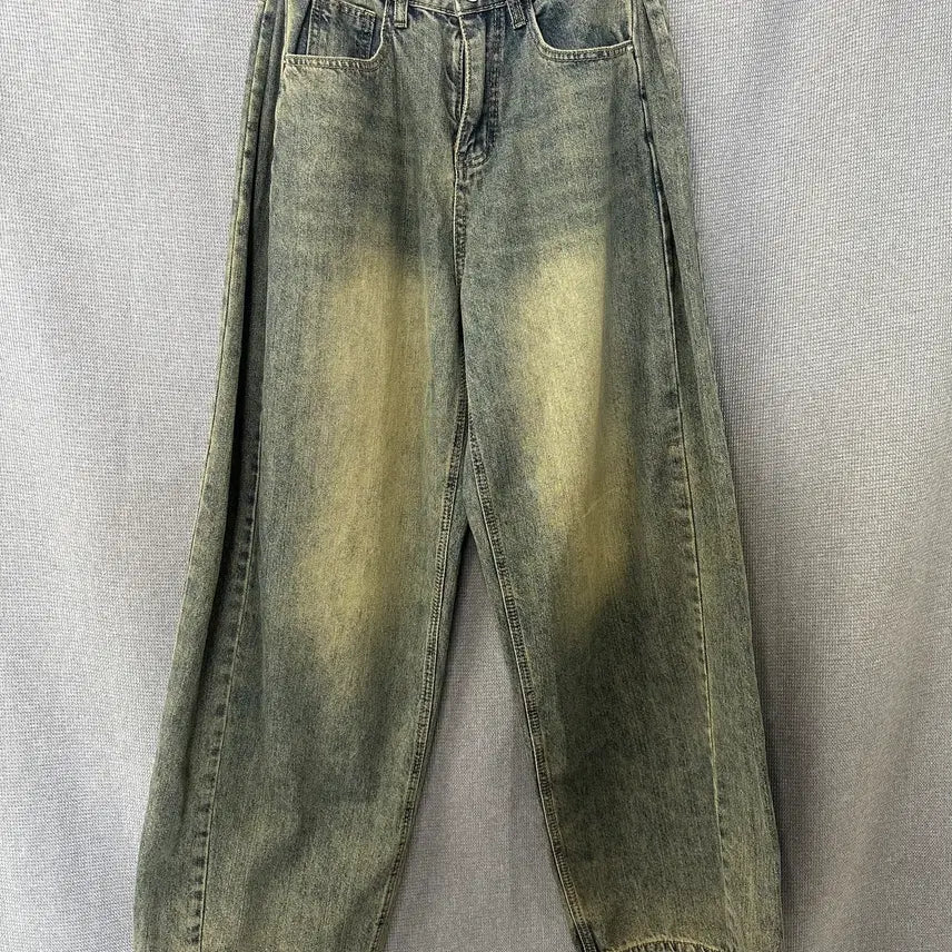 [BUNJANG] S-BIN Washed Wide Denim Pants / S-BIN 워싱 와이드 데님 팬츠