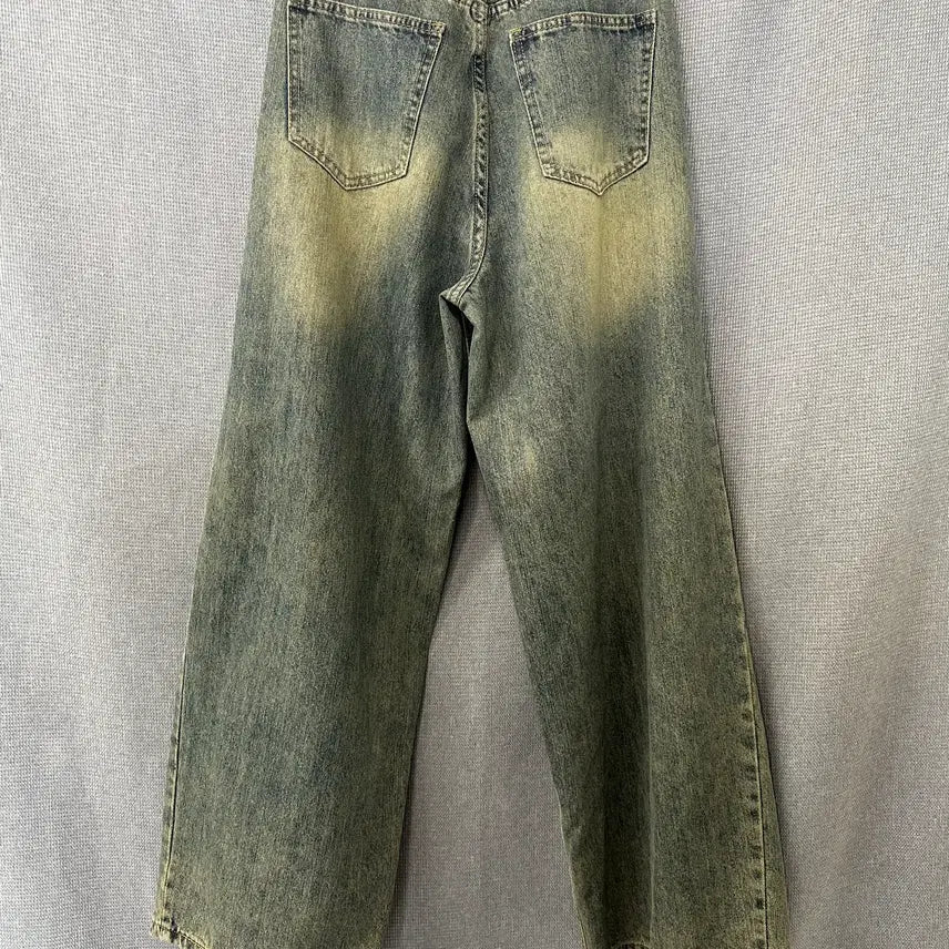 [BUNJANG] S-BIN Washed Wide Denim Pants / S-BIN 워싱 와이드 데님 팬츠