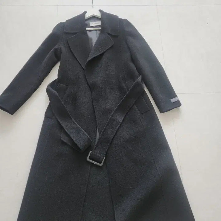 [BUNJANG] MOJO.S.PHINE Black Belt Long Coat / MOJO.S.PHINE 올블랙 벨트 롱 코트55~66