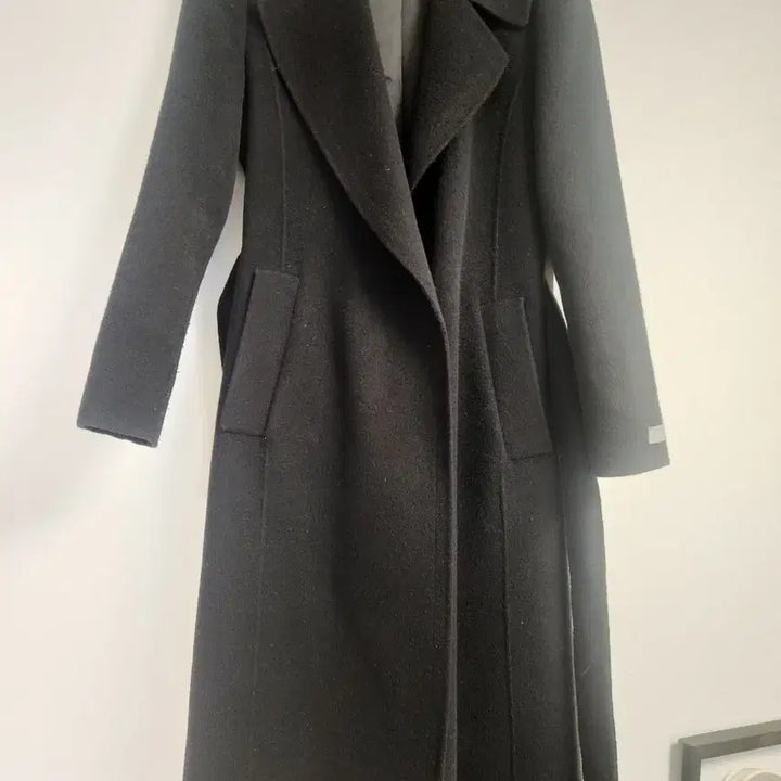 [BUNJANG] MOJO.S.PHINE Black Belt Long Coat / MOJO.S.PHINE 올블랙 벨트 롱 코트55~66