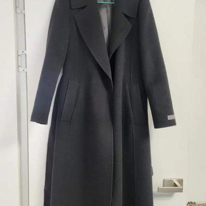 [BUNJANG] MOJO.S.PHINE Black Belt Long Coat / MOJO.S.PHINE 올블랙 벨트 롱 코트55~66