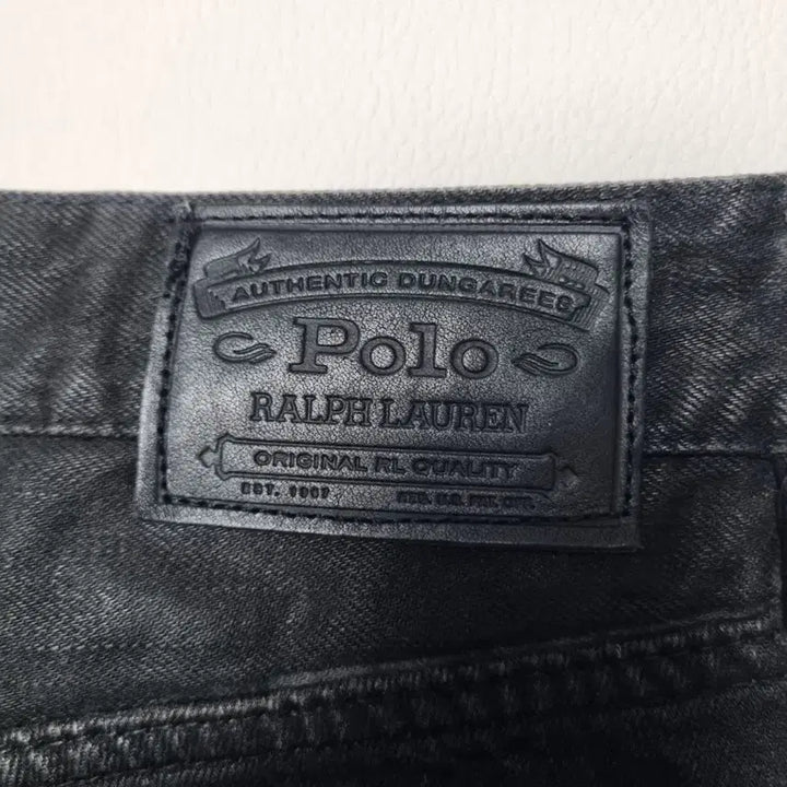 [BUNJANG] Polo Ralph Lauren Black Washed Denim Biker Pants / 폴로 랄프로렌 블랙 코팅 워싱 데님 바이커 팬츠