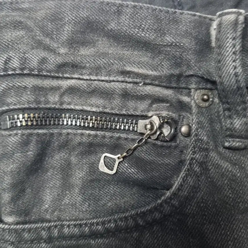 [BUNJANG] Polo Ralph Lauren Black Washed Denim Biker Pants / 폴로 랄프로렌 블랙 코팅 워싱 데님 바이커 팬츠