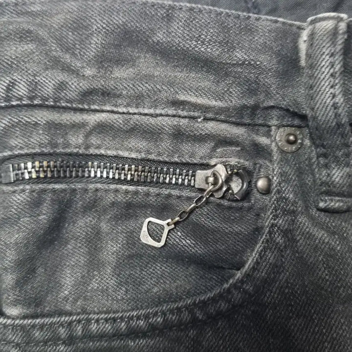 [BUNJANG] Polo Ralph Lauren Black Washed Denim Biker Pants / 폴로 랄프로렌 블랙 코팅 워싱 데님 바이커 팬츠