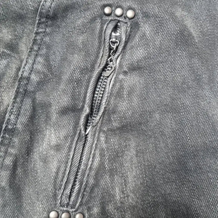 [BUNJANG] Polo Ralph Lauren Black Washed Denim Biker Pants / 폴로 랄프로렌 블랙 코팅 워싱 데님 바이커 팬츠