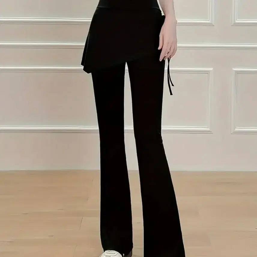 [BUNJANG] Black Skirt Integrated Bootcut Leggings / 부츠컷 레깅스