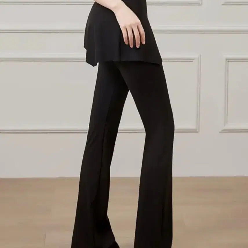 [BUNJANG] Black Skirt Integrated Bootcut Leggings / 부츠컷 레깅스