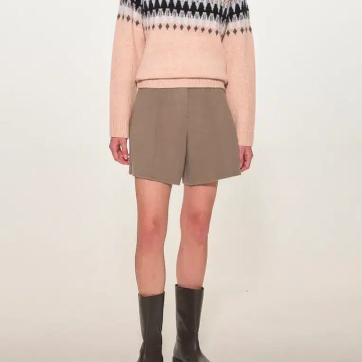 [BUNJANG] Time Cashmere Blend Fair Isle Turtleneck Knit / 한섬 타임 캐시미어 블렌드 페어 아일 터틀넥 니트