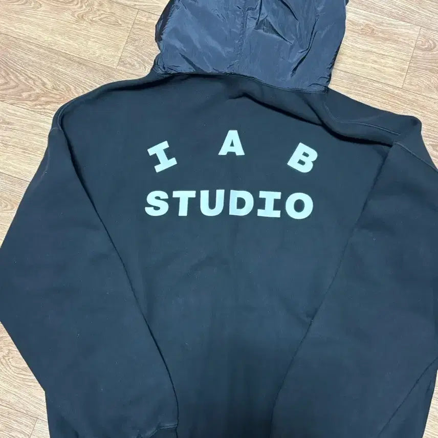 [BUNJANG] IAB Studio Woven Hoodie Black XL / 아이앱 스튜디오 우븐 후드 블랙XL