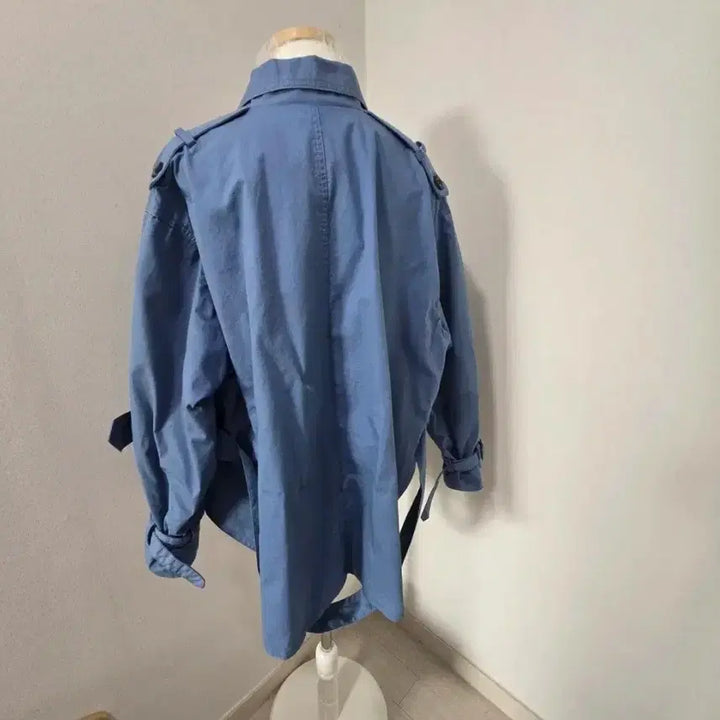 [BUNJANG] Trench Coat Blue / 숏기장 트렌치 블루 프리 사이즈