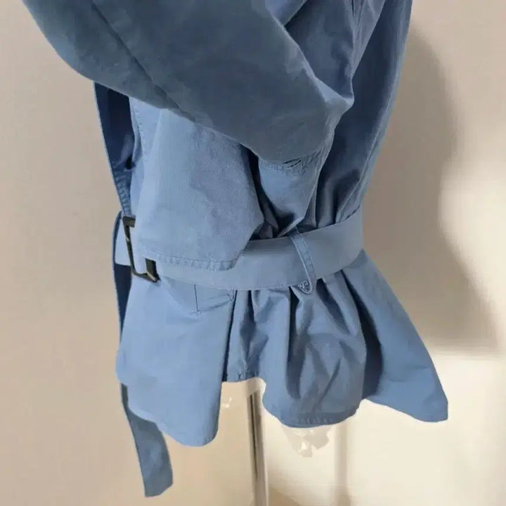 [BUNJANG] Trench Coat Blue / 숏기장 트렌치 블루 프리 사이즈