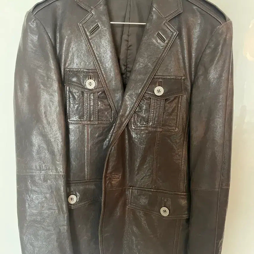 [BUNJANG] Intermezzo Brown Leather Jacket / 인터메조 브라운 가죽 자켓