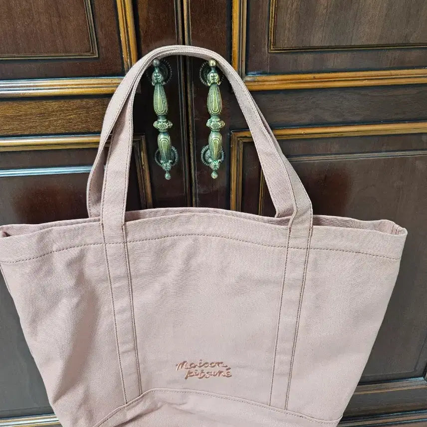 [BUNJANG] Maison Kitsune Fox Embroidered Tote Bag (Large) - Pink / 미사용 메종키츠네 폭스 자수 토트백 라지 핑크