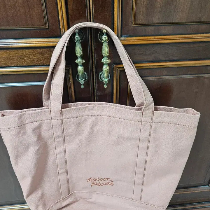 [BUNJANG] Maison Kitsune Fox Embroidered Tote Bag (Large) - Pink / 미사용 메종키츠네 폭스 자수 토트백 라지 핑크