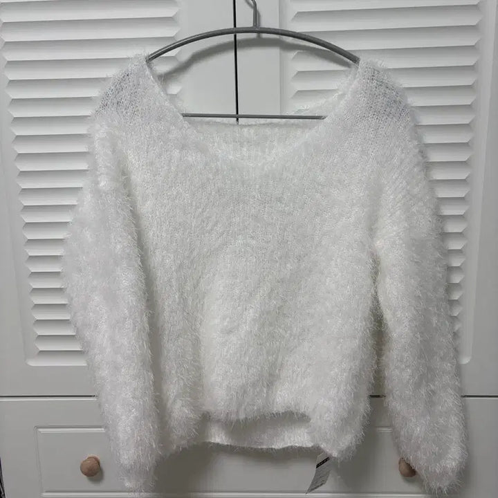 [BUNJANG] White Angora Knit Sweater / 화이트 앙고라 니트