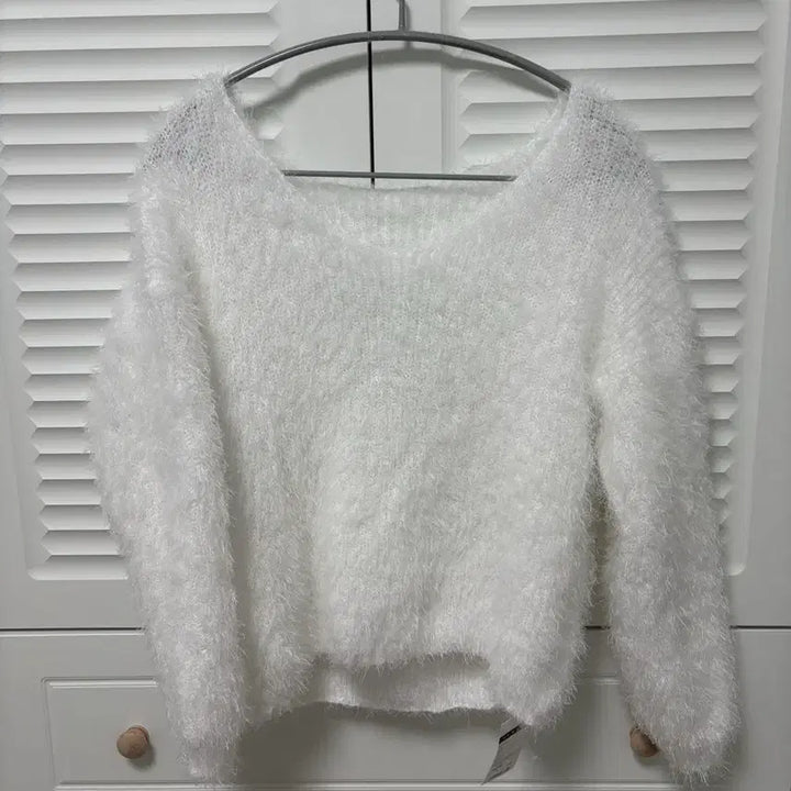 [BUNJANG] White Angora Knit Sweater / 화이트 앙고라 니트