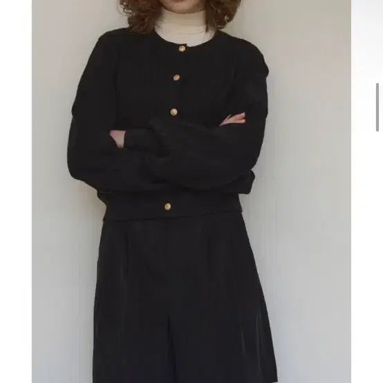 [BUNJANG] Vanillanite Chris Gold Button Cashmere Cardigan Black / 바닐라니트 크리스 골드 버튼 캐시미어 가디건 블랙