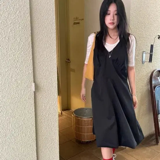 [BUNJANG] thenib Balloon Wrinkle Dress Black / thenib 벌룬 링클 원피스 블랙
