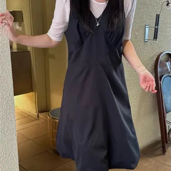 [BUNJANG] thenib Balloon Wrinkle Dress Black / thenib 벌룬 링클 원피스 블랙