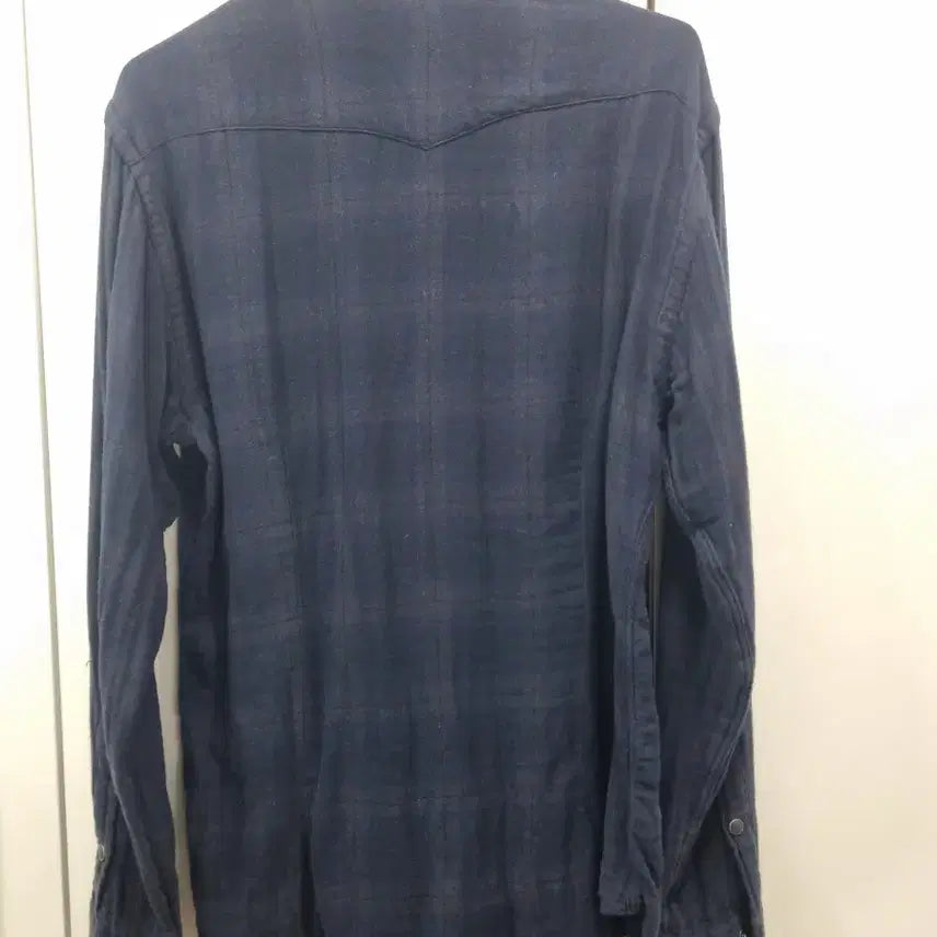[SOLD OUT] 랄프로렌 블랙라벨 네이비 플래드 플란넬 웨스턴 버튼 셔츠