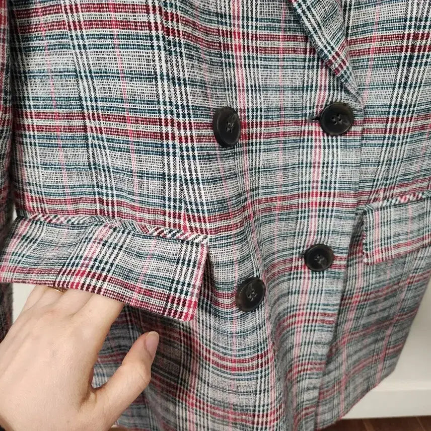 [BUNJANG] Sisley Checkered Double Button Jacket / 시슬리 자켓