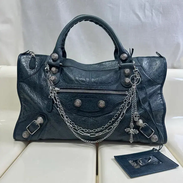 [BUNJANG] Balenciaga Giant City Motorbag Marine Blue Handbag / [A+ 정품] 발렌시아가 자이언트 시티 모터백 마린블루