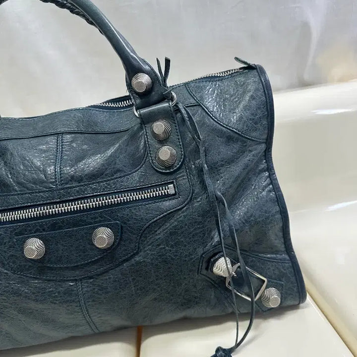 [BUNJANG] Balenciaga Giant City Motorbag Marine Blue Handbag / [A+ 정품] 발렌시아가 자이언트 시티 모터백 마린블루