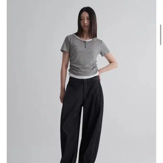 [BUNJANG] 8 Seconds Dot Gray T-Shirt L / 에잇세컨즈 도트 그레이 티셔츠 L