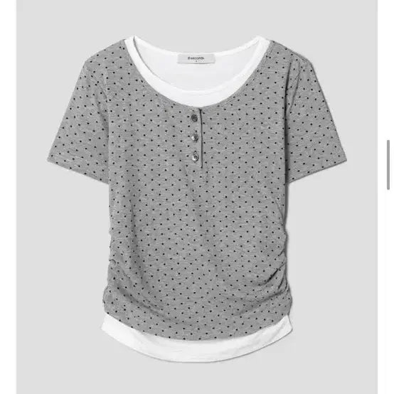 [BUNJANG] 8 Seconds Dot Gray T-Shirt L / 에잇세컨즈 도트 그레이 티셔츠 L
