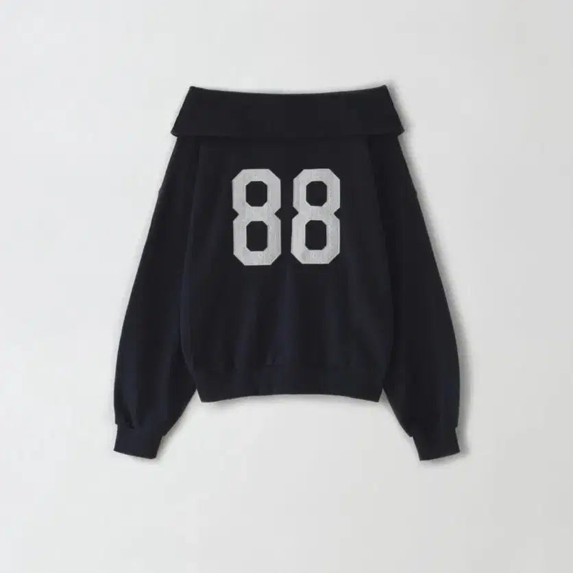 [BUNJANG] Sober Shop Navy Off MTM Off Shoulder Sweatshirt / 소버샵 Navy Off Mtm 네이비 넘버링 오프숄더 오프 맨투맨 88
