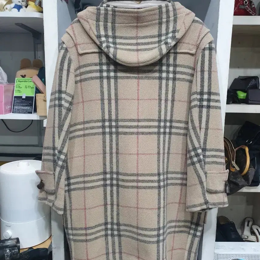 [BUNJANG] Burberry Nova Check Wool Duffle Coat / 버버리 노바 체크 후드 더플 코트 48