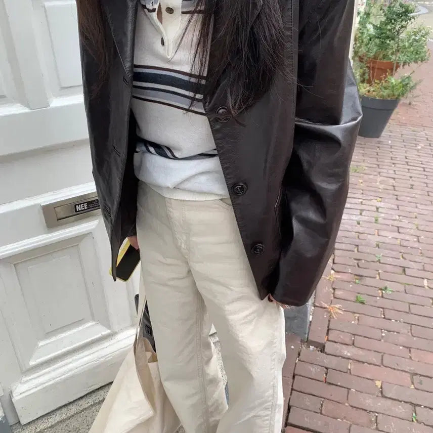 [BUNJANG] Anderson Leather Jacket / 언더슨 가죽자켓(새상품)