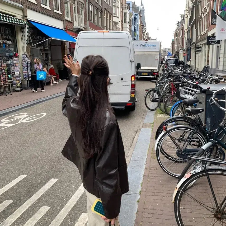 [BUNJANG] Anderson Leather Jacket / 언더슨 가죽자켓(새상품)