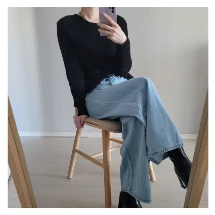 [BUNJANG] Alpaca Wool Ribbed Knit Sweater / 새상품 알파카 울 골지니트