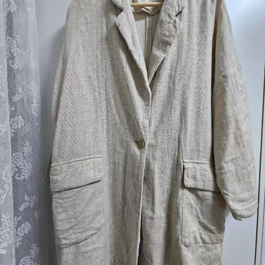 [BUNJANG] ZARA Linen Cotton Blend Blazer / 자라 린넨 면 혼방 블레이저 아이보리