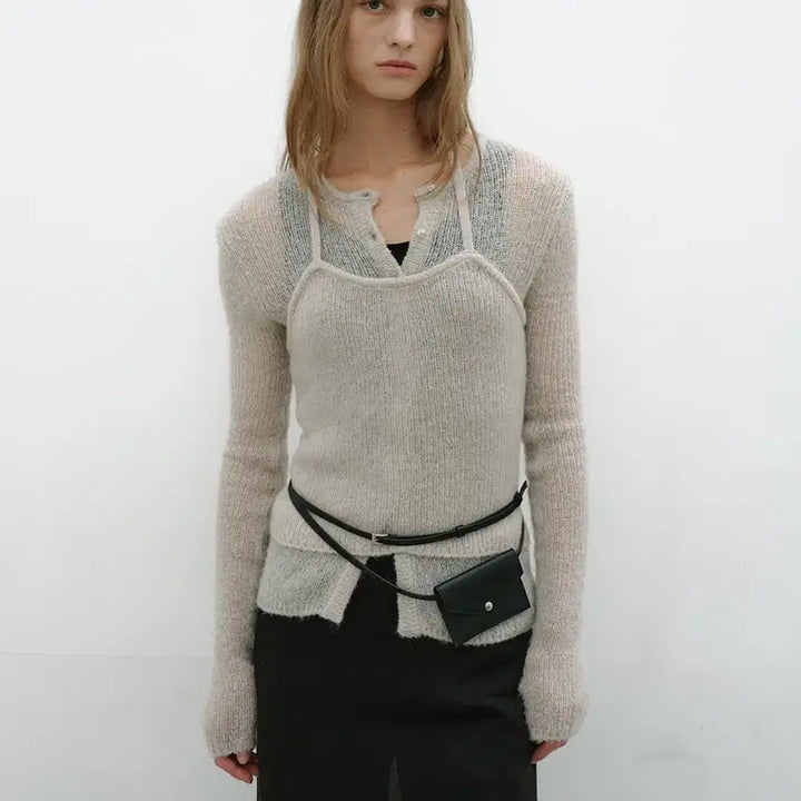 [BUNJANG] Low Tide Warm Knit Cardigan Set / 로우타이드 강민경 유인나 워머니트 가디건 세트