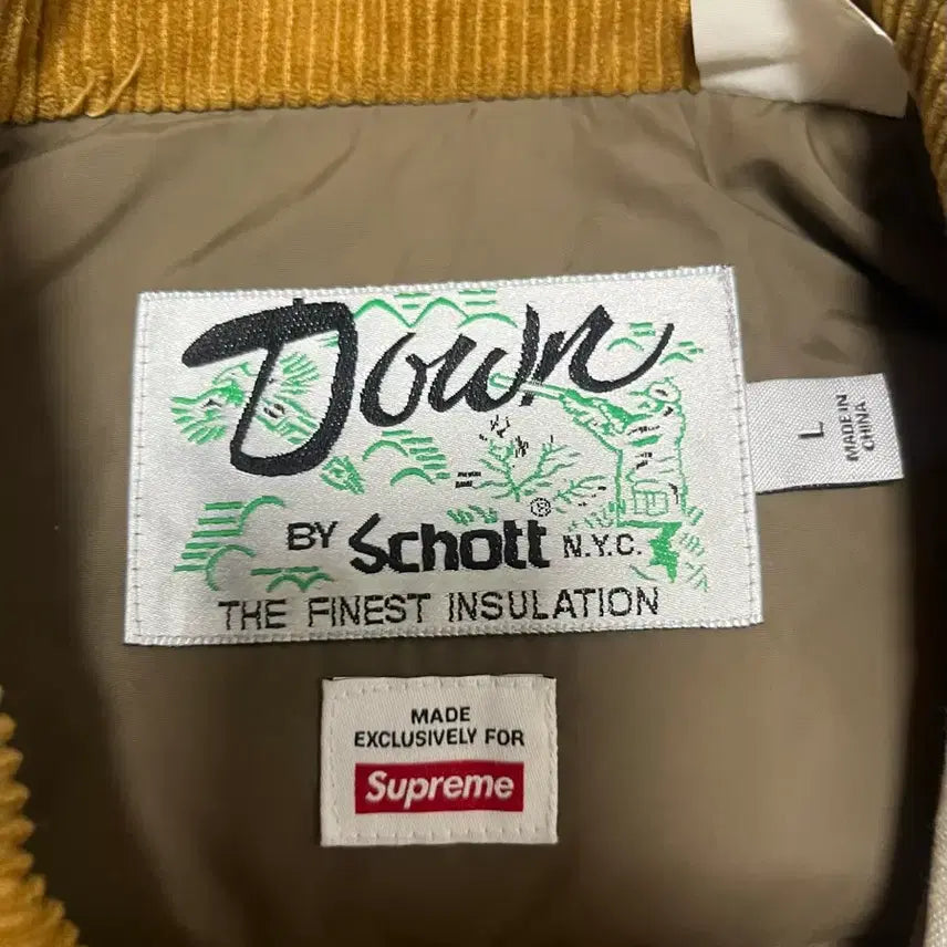 [BUNJANG] Supreme x Schott Down Jacket L / Supreme x Schott 다운 자켓 L
