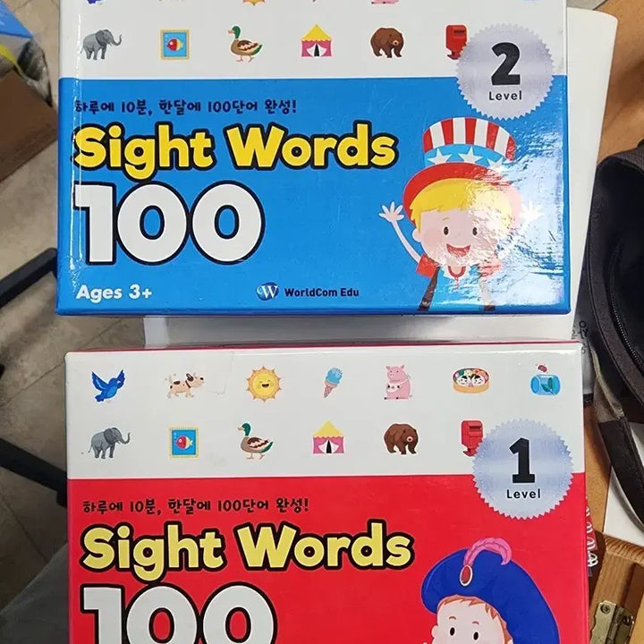 [BUNJANG] World Com Edu Sight Words 100 Books / 월드컴에듀 Sight Words 100 (1,2 Level)