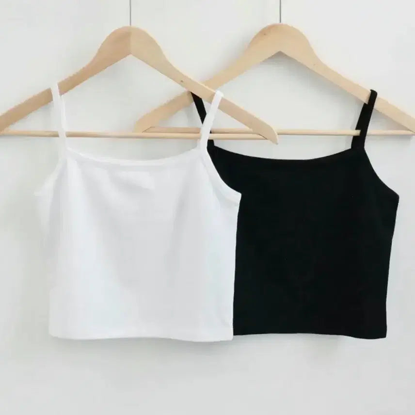 [BUNJANG] White/Black Crop Tank Top / 흰색/검정색 크롭 나시
