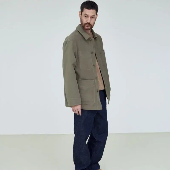 [BUNJANG] Pottery Dark Rubbed Work Jacket - Size 2 / 포터리 몰스킨 워크 자켓 -다크러벳 2사이즈