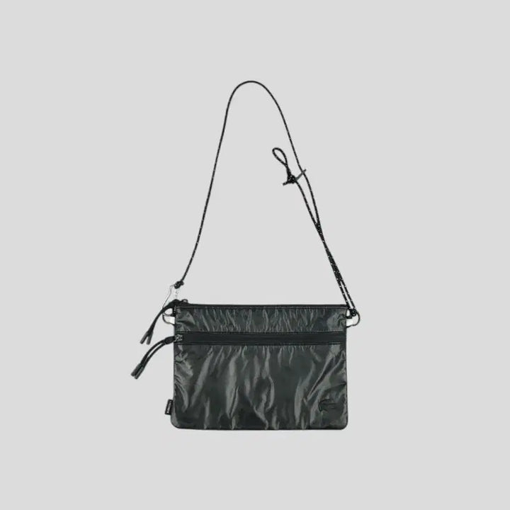 [BUNJANG] Lacoste Reflective Strap Sacoche Bag / 라코스테 블랙 반광 리플렉티브 스트랩 크록패치 사코슈백 숄더백 토트백 가